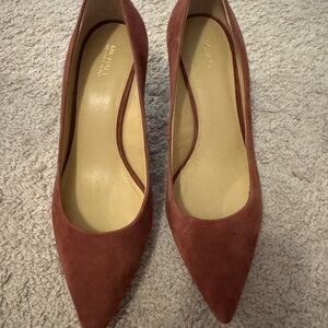 Michael Kors Brown Suede Heels Elegant Pointed-Toe
